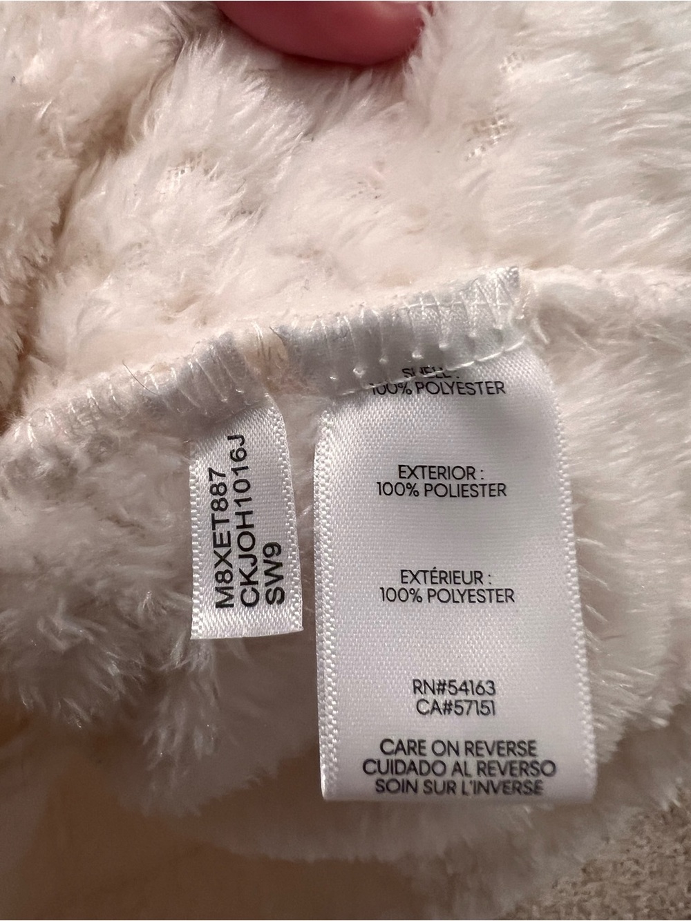Calvin Klein Cream Plush Textured Full Zip Fleece Jacket - Women's Medium - Picture 7 of 8